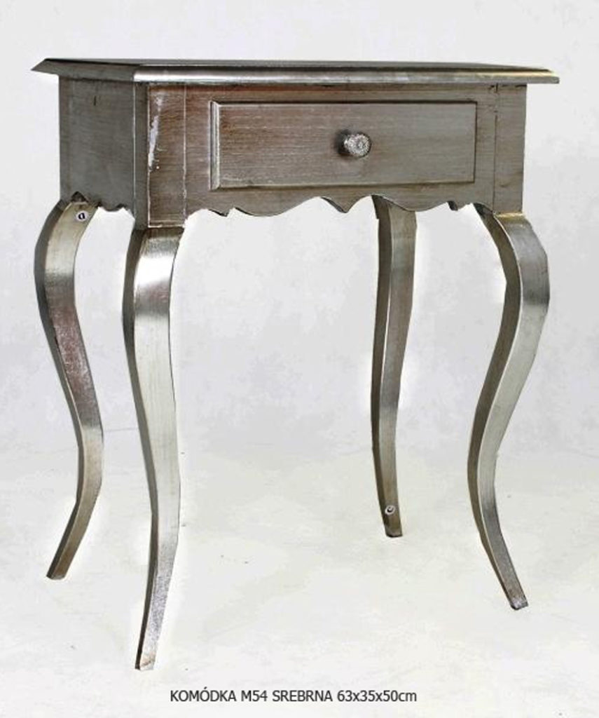 stolik z drewna z.EH. KOMoDKA M54 SREBRNA 63x35x50cm