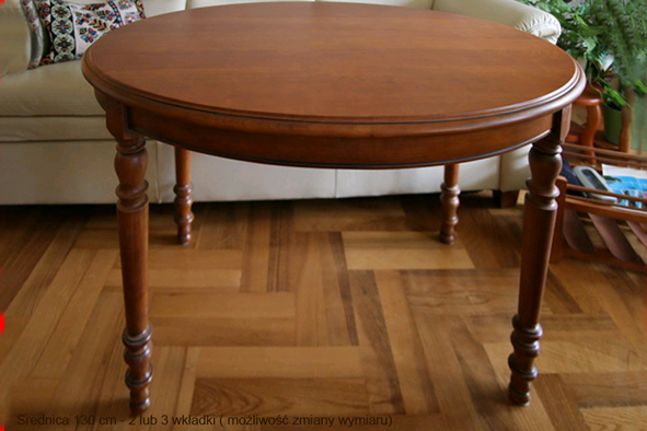 Stół z drewna 01_Ludwik Filip. noga toczona
